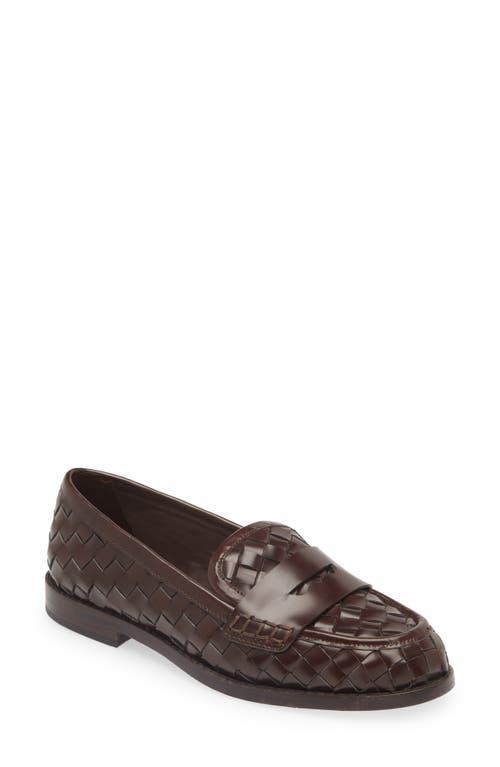 Loeffler Randall Rachel Woven Leather Loafers Espresso 12 Product Image