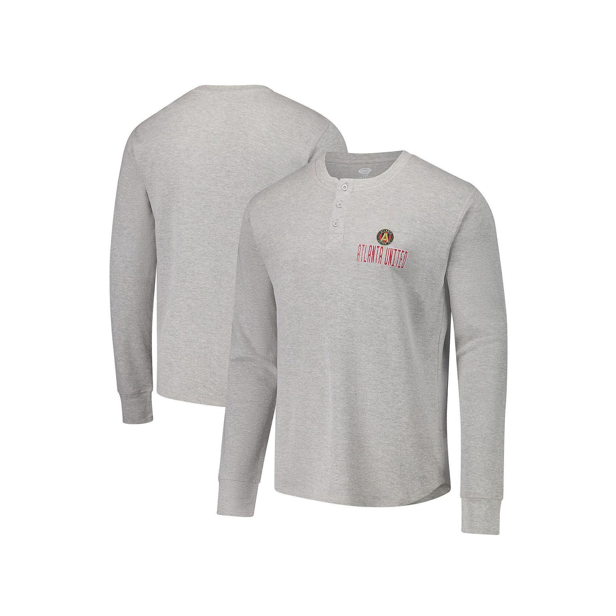 Men's Concepts Sport Gray Atlanta United FC Region Thermal Knit Henley Long Sleeve T-Shirt,  Product Image