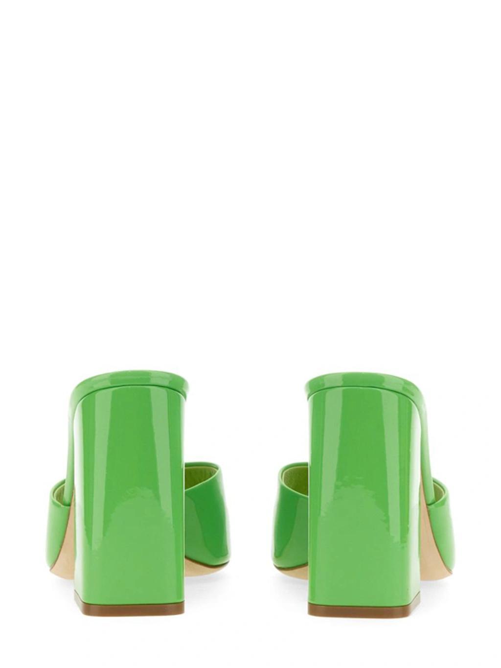 Anja Open-toe 105mm Mules In Green Product Image