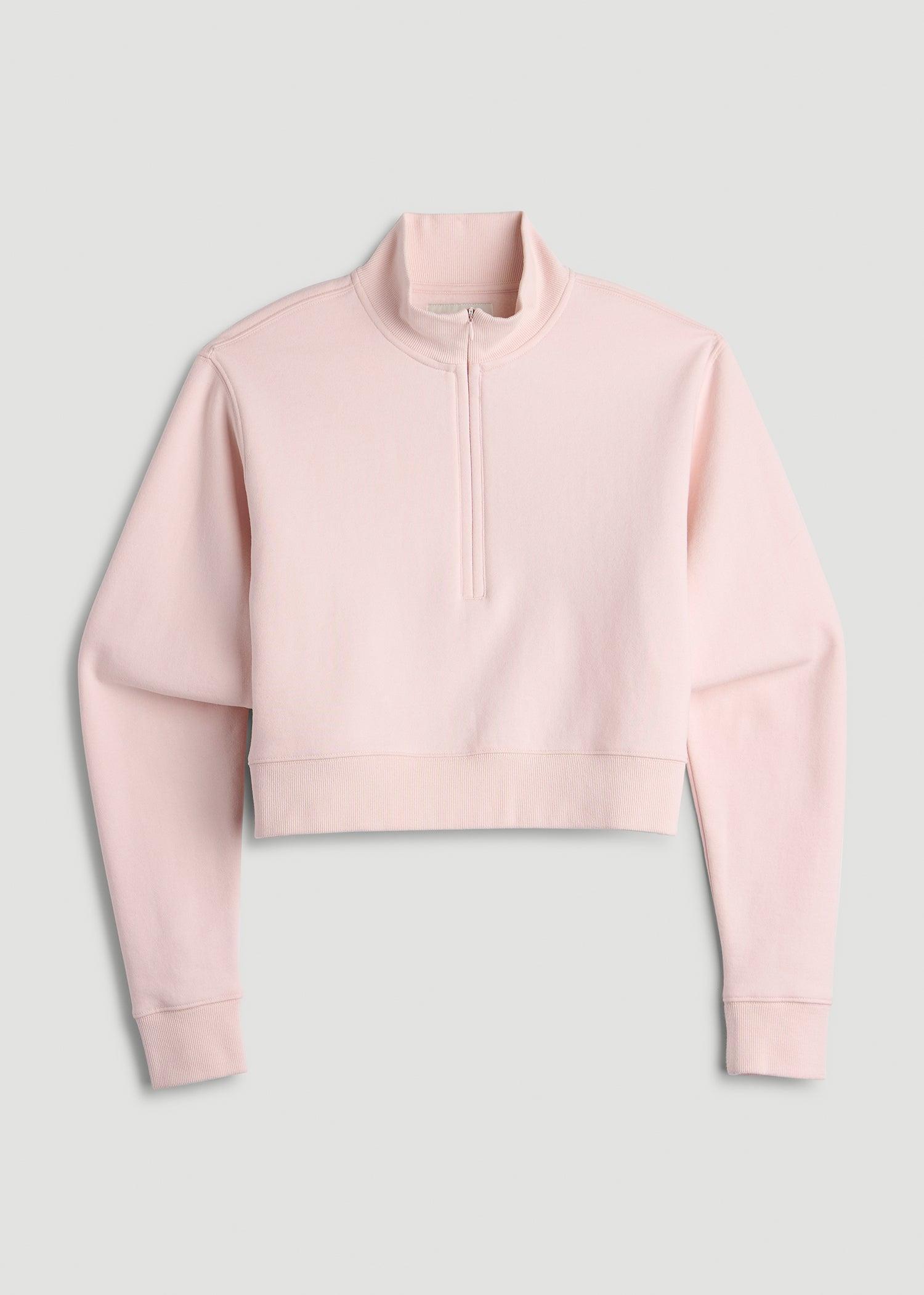 Wearever 2.0 Fleece Half-Zip Cropped Sweatshirt for Tall Women in Barely Pink Female Product Image