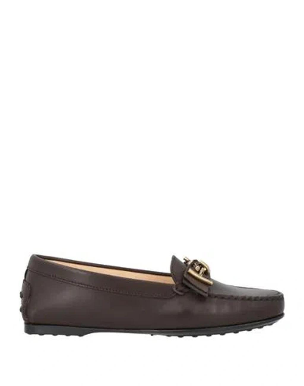 TOD'S Woman Loafers Dark Brown Size 8 Leather Product Image