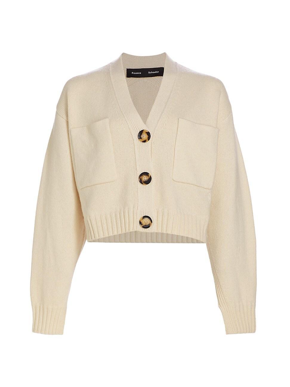 Sofia Crop Cashmere-Wool Cardigan Product Image