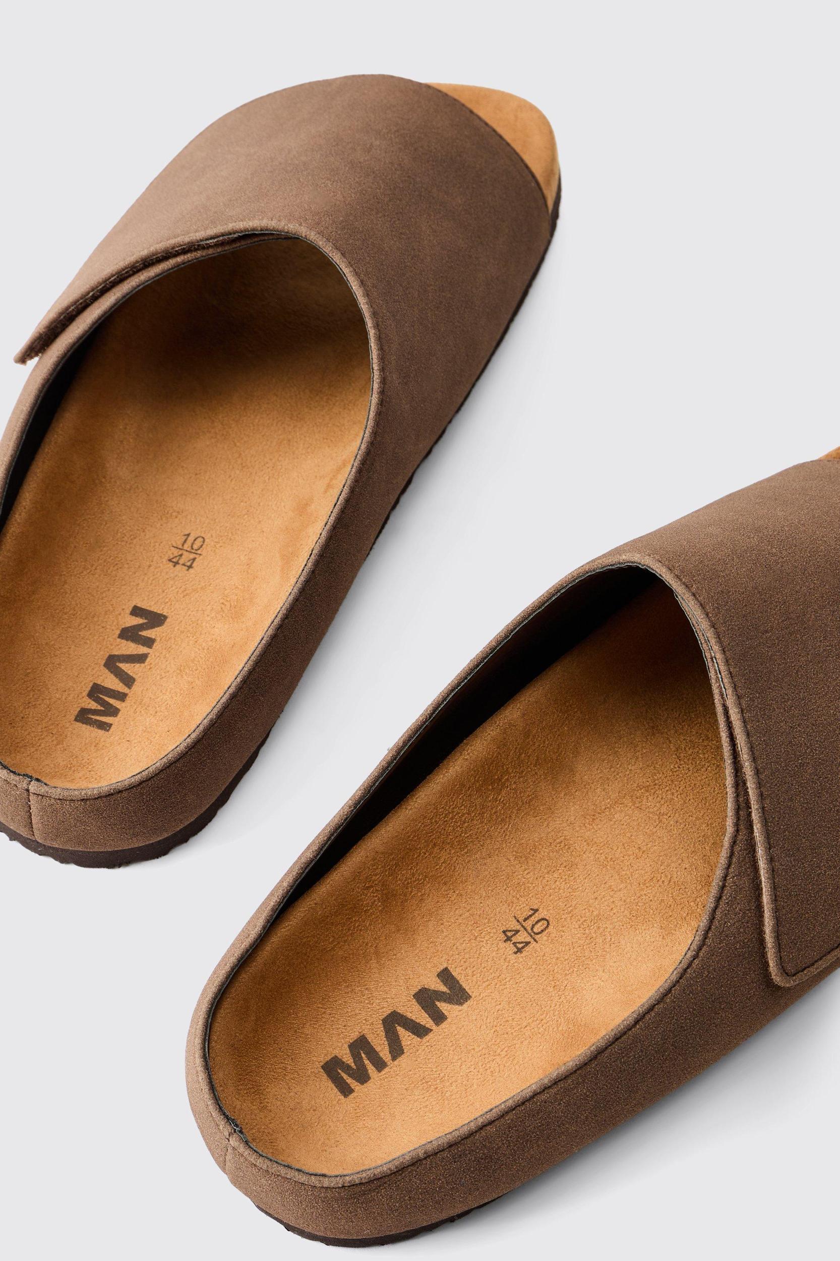 Faux Suede Slider Style Sandal | boohooMAN USA Product Image