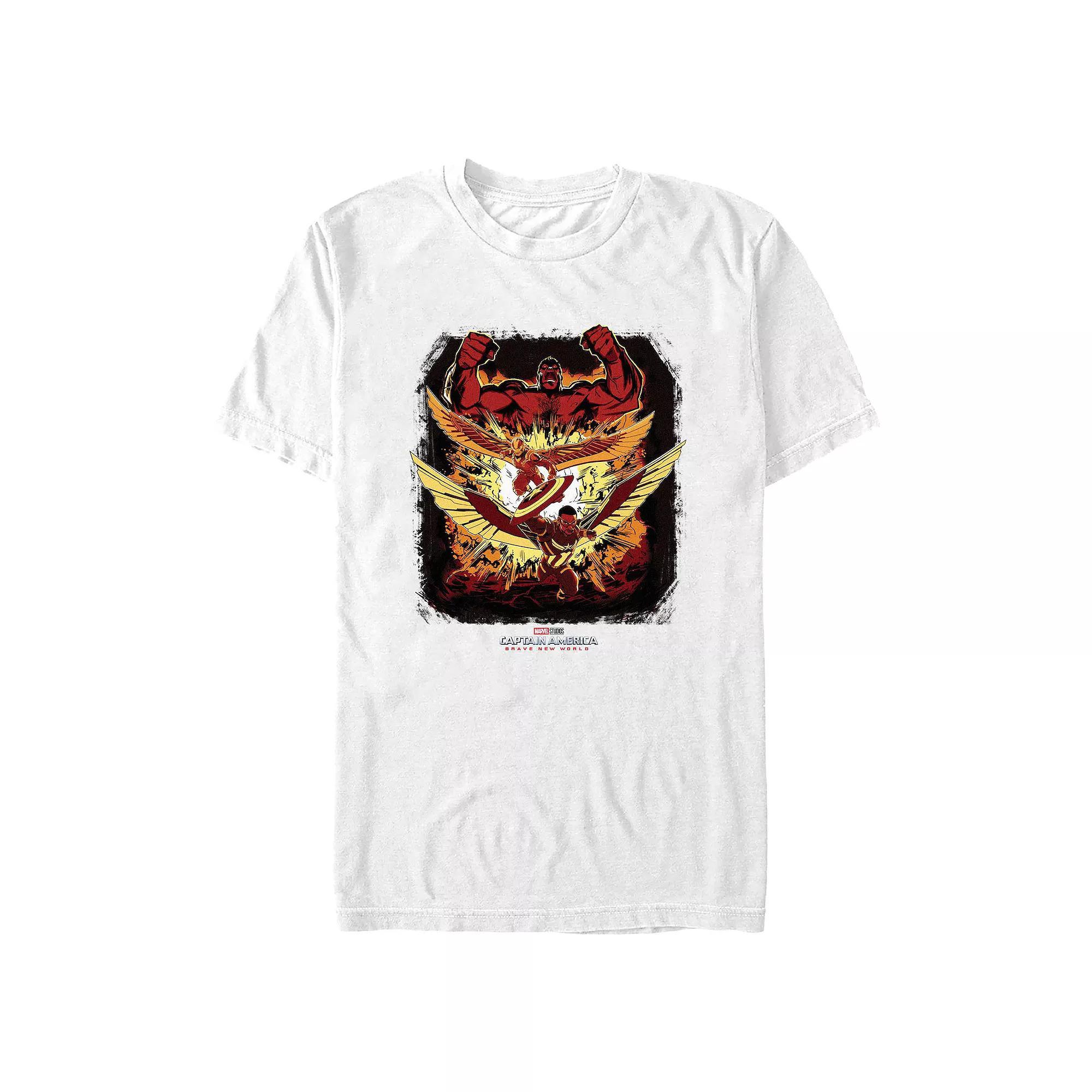 Big & Tall Marvel Captain America Brave New World Explosion Poster Graphic Tee, Men's,  Product Image