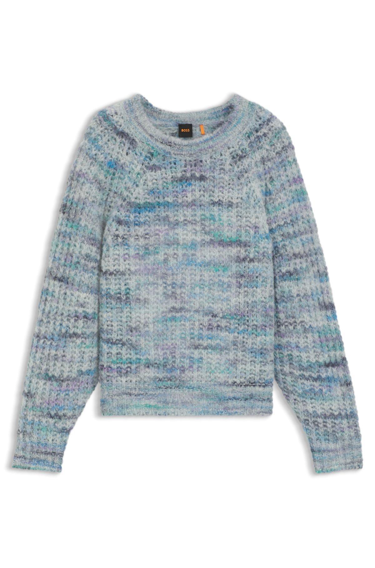 Alpaca-blend relaxed-fit sweater with multicolored yarns Product Image