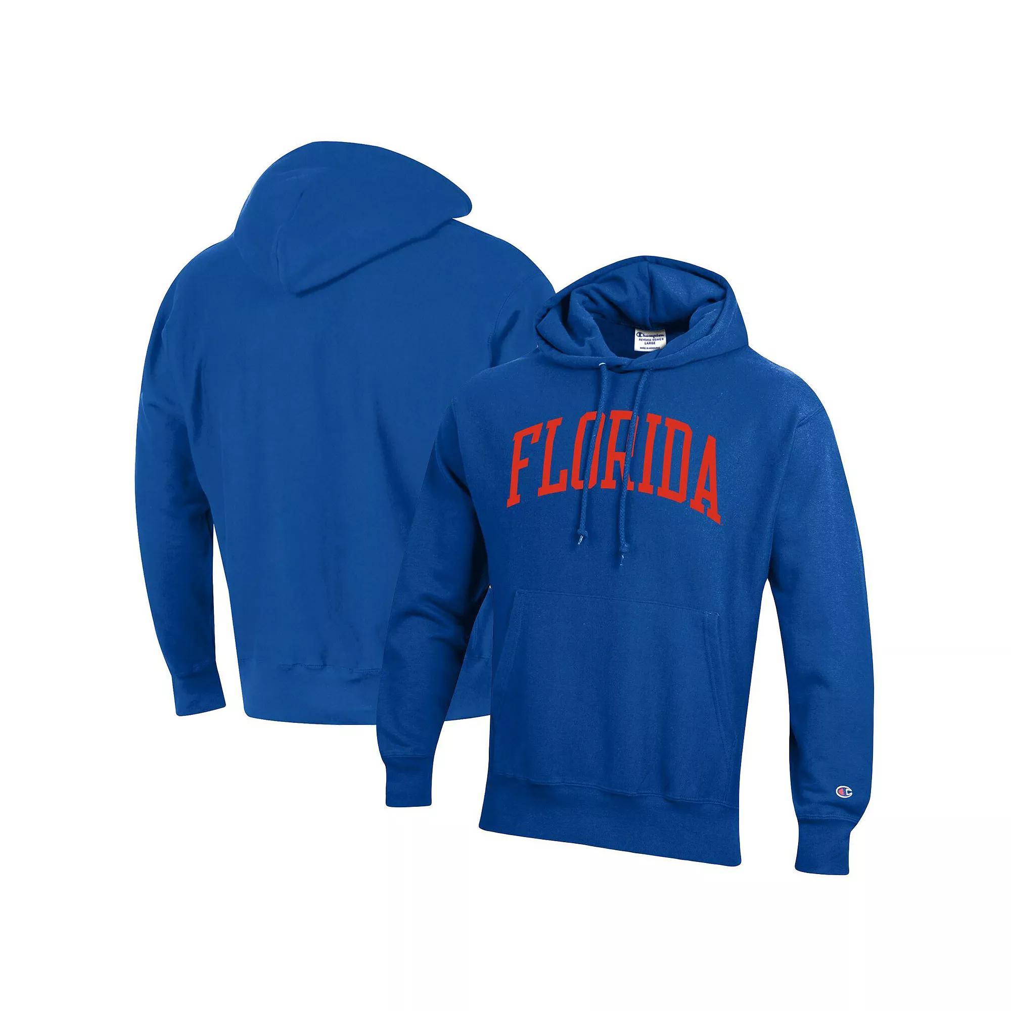 Men's Champion Royal Florida Gators Team Arch Reverse Weave Pullover Hoodie,  Product Image