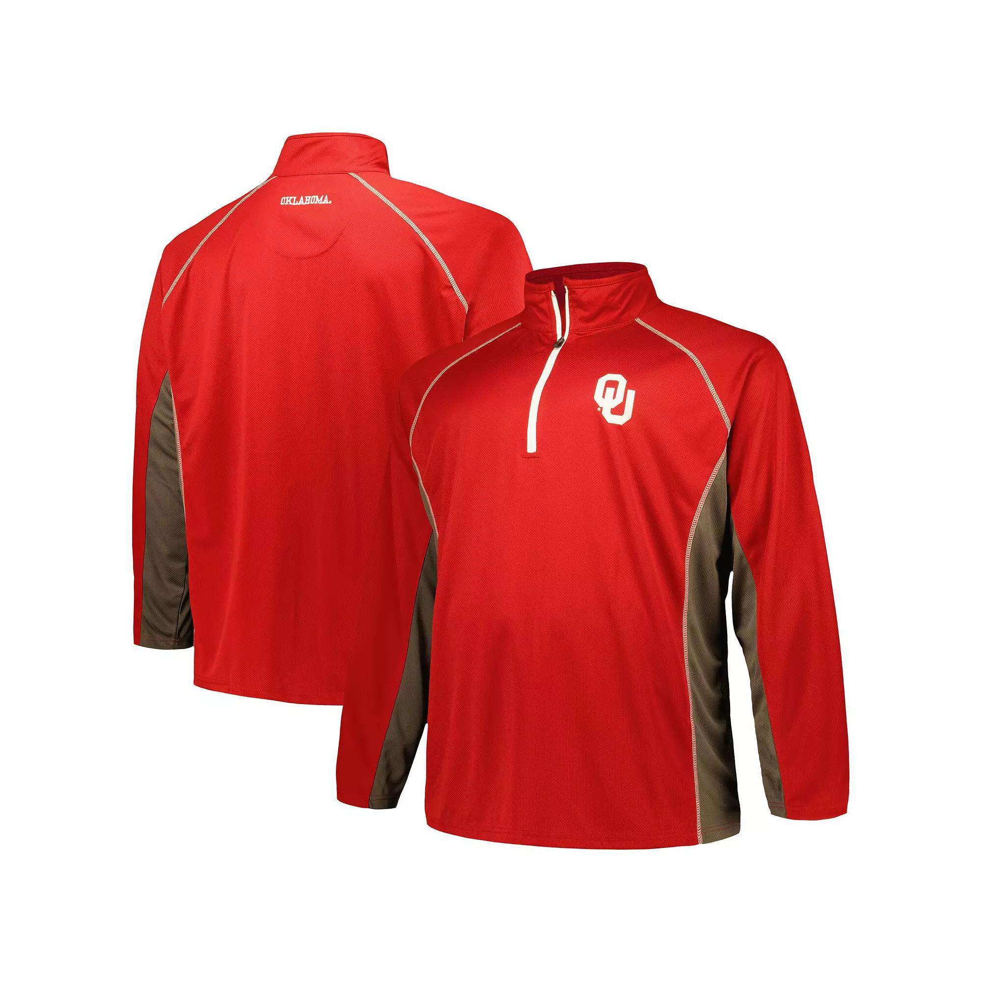 Men's Profile Crimson Oklahoma Sooners Big & Tall Quarter-Zip Raglan Jacket,  Product Image