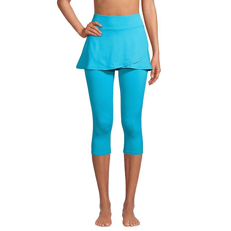 Womens Lands End Chlorine Resistant High-Waist Crop Swim Leggings Product Image