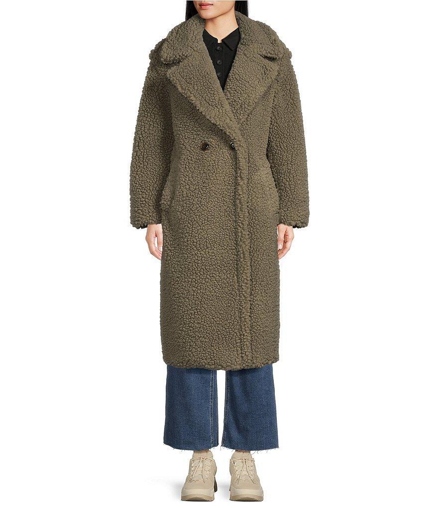 UGG Gertrude Long Teddy Double Breasted Notch Lapel Coat Product Image