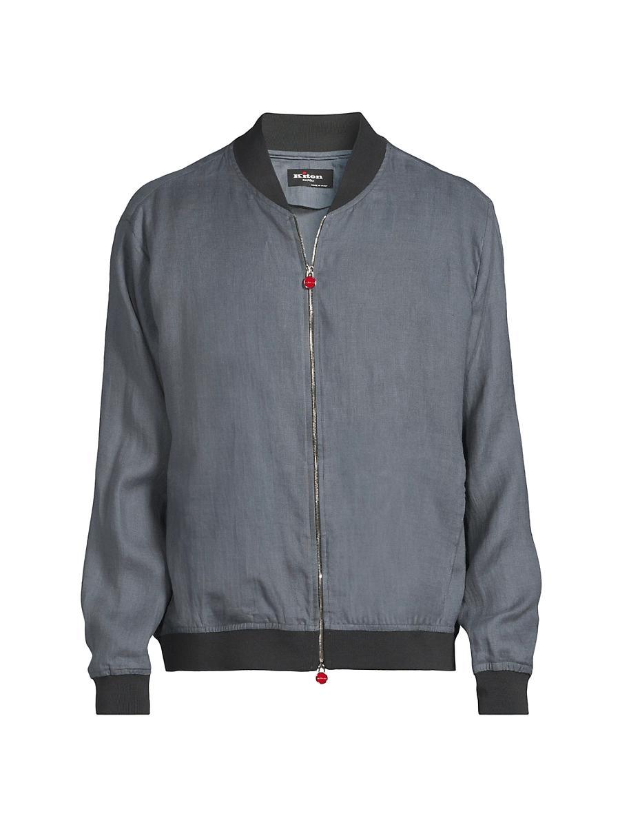 Mens Linen Bomber Jacket Product Image