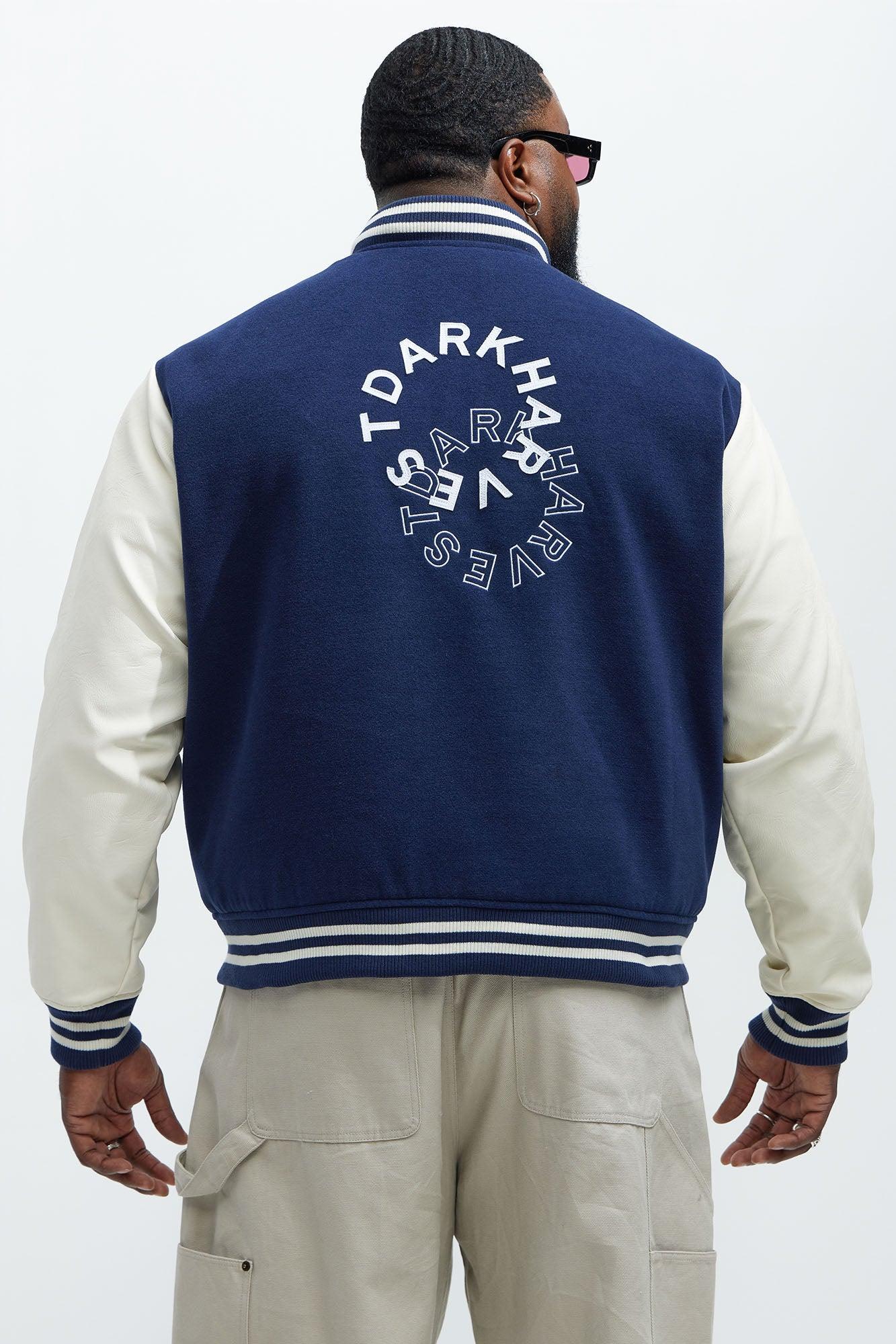Dark Harvest Varsity Jacket - Navy Product Image