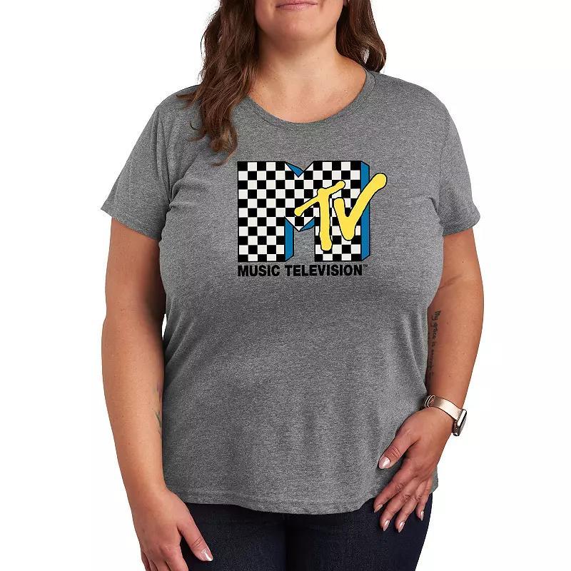 Plus Size MTV Checkered Logo Tee, Womens Product Image
