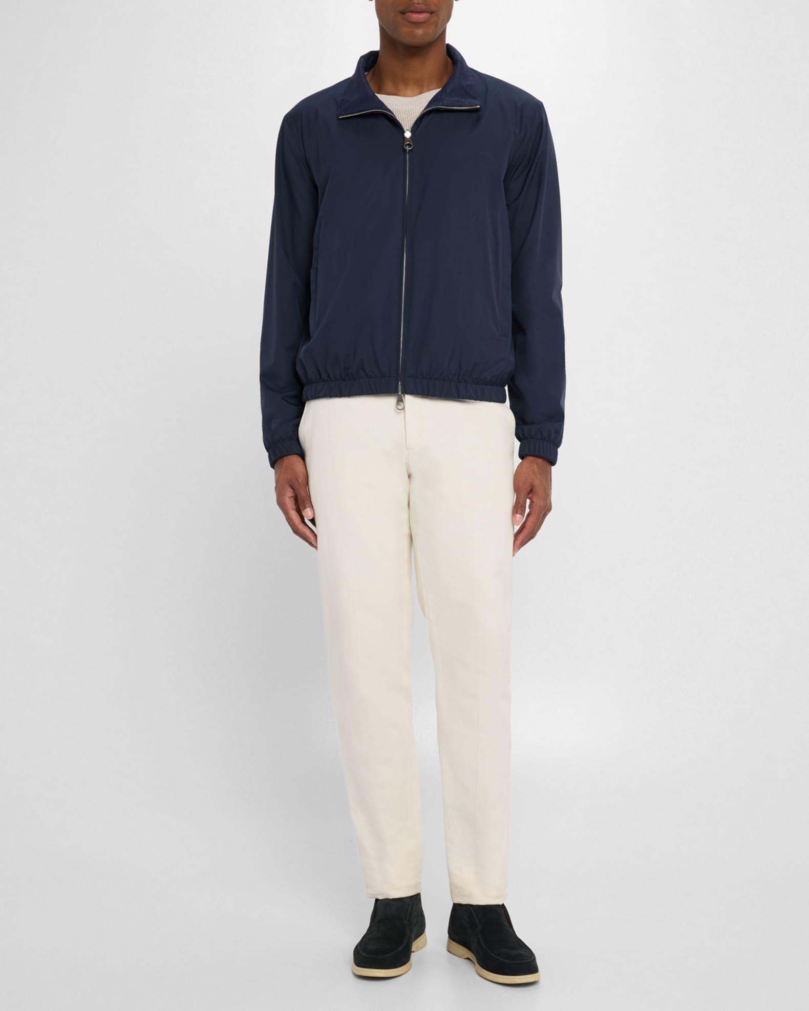 Men's Wind Jersey and Linen Bomber Jacket Product Image
