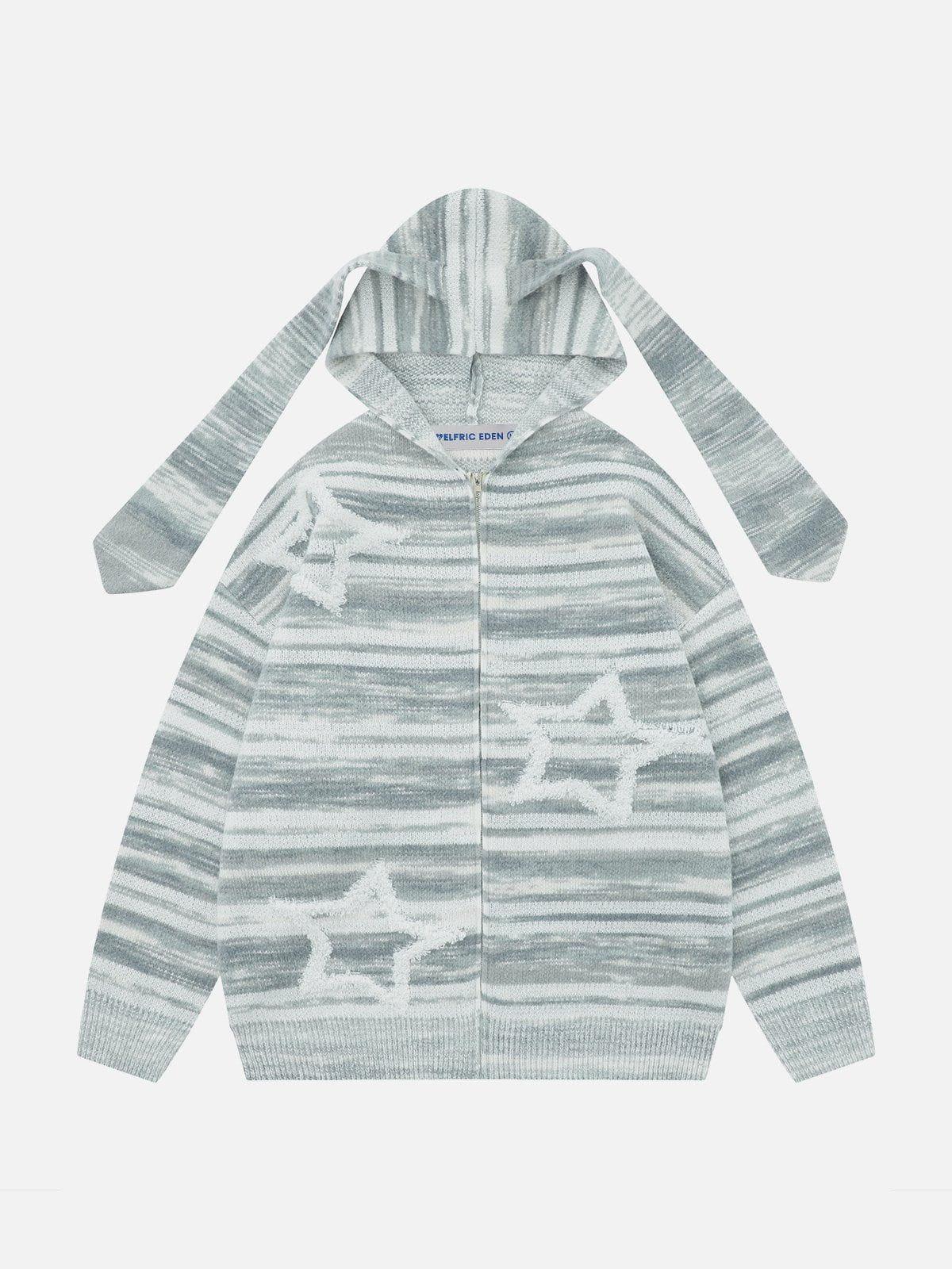 Aelfric Eden Stripe Rabbit Ear Knit Hoodie Product Image