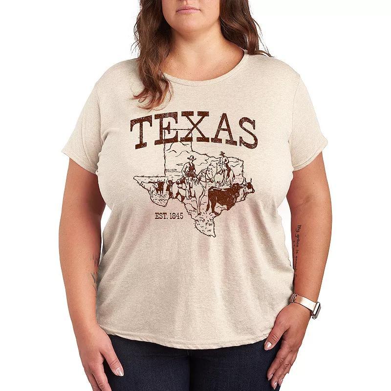 Plus Texas Graphic Tee, Women's, Size: 2XL, Beige Product Image