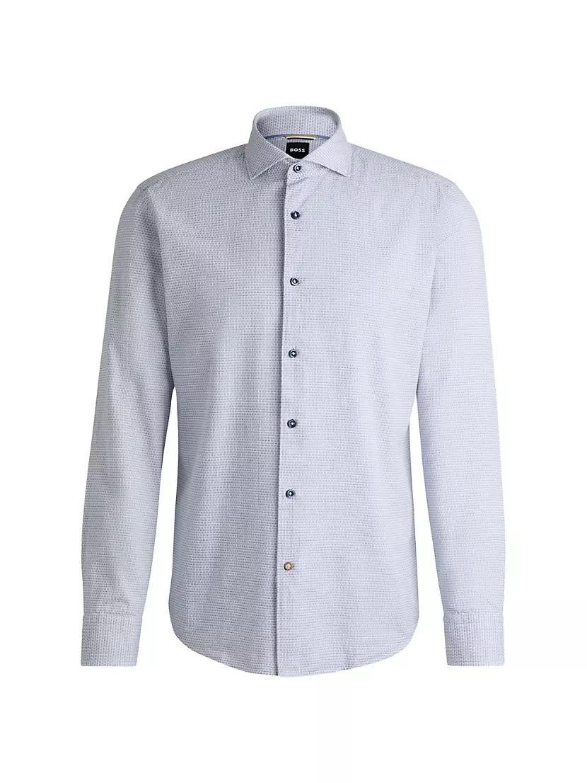 Casual-Fit Shirt in Structured Cotton Product Image