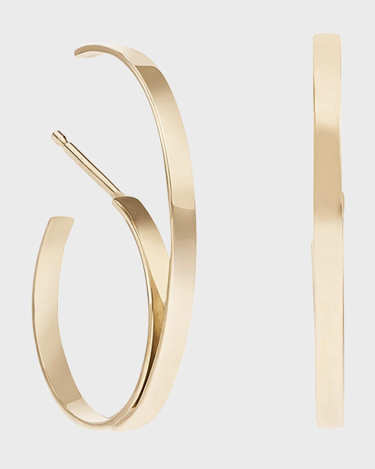 Womens 14K Yellow Gold Upward Hooked Cuff Hoops Product Image