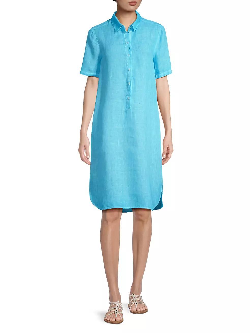 Linen Midi Shirtdress Product Image