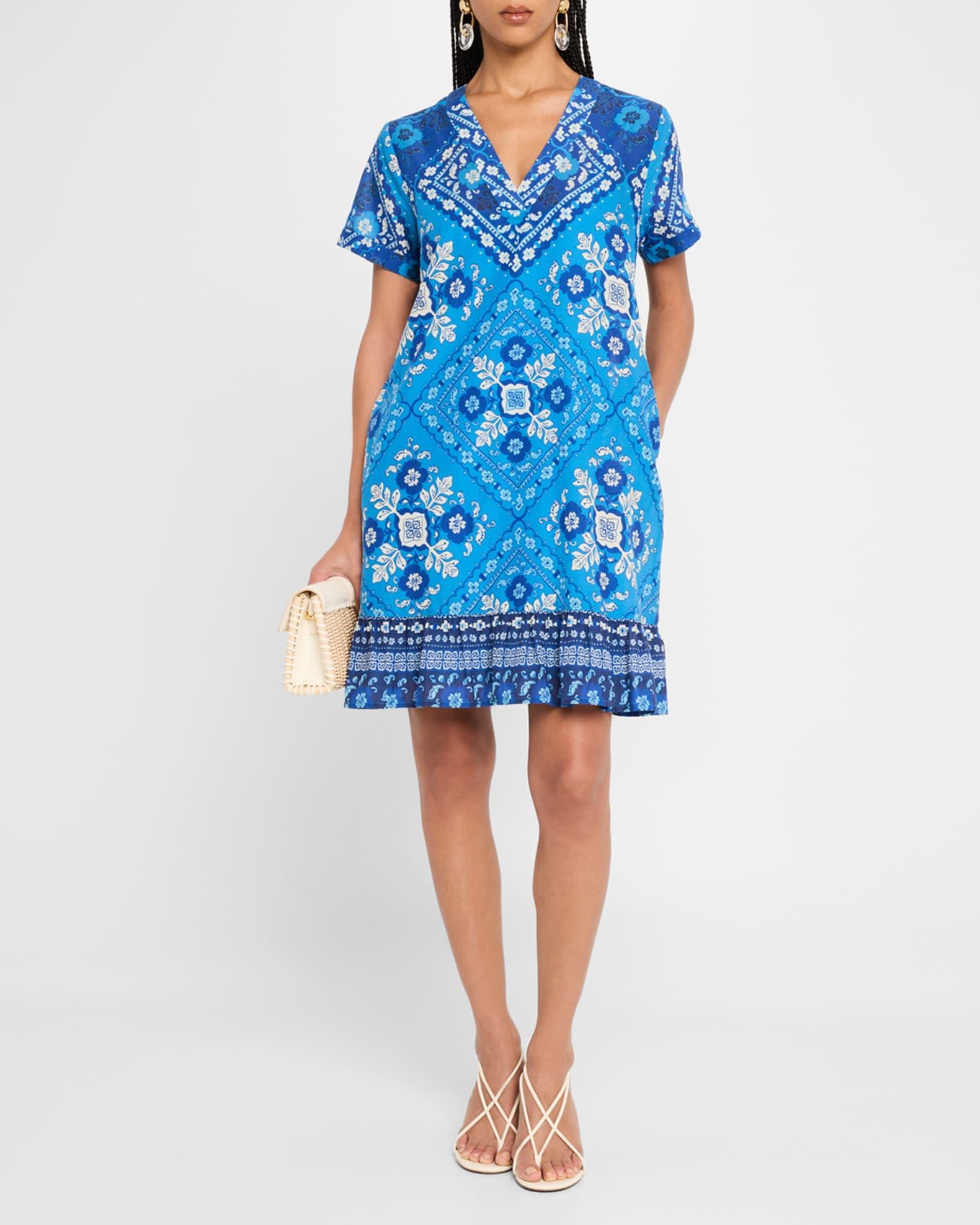 Floral-Print Flounce Shift Dress Product Image