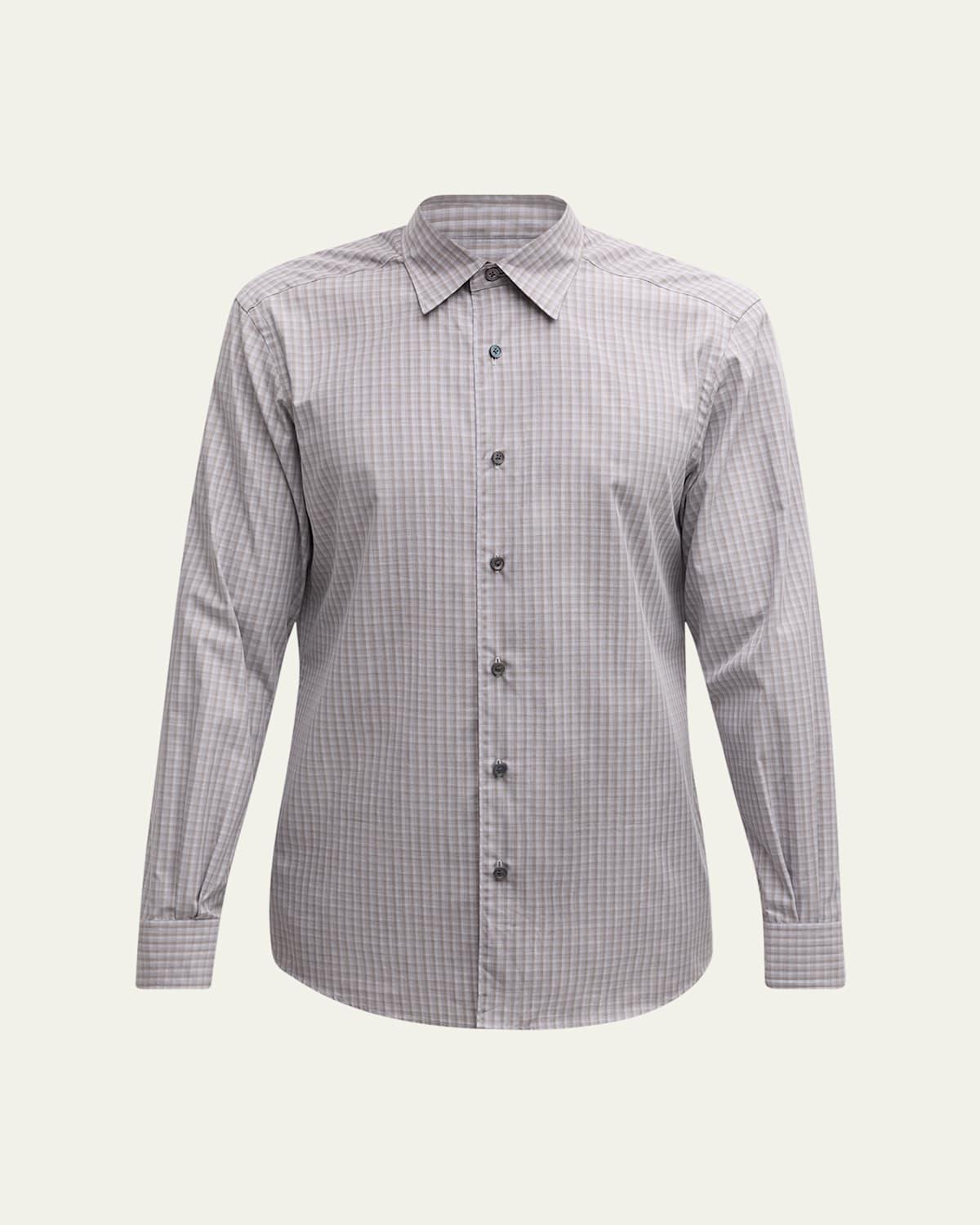 Men's Centoquaranta Melange Cotton Sport Shirt Product Image