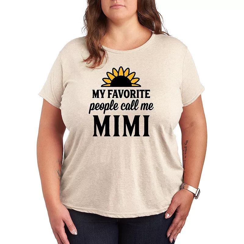 Plus Favorite People Mimi Graphic Tee, Women's, Size: 3XL, Grey Red Product Image