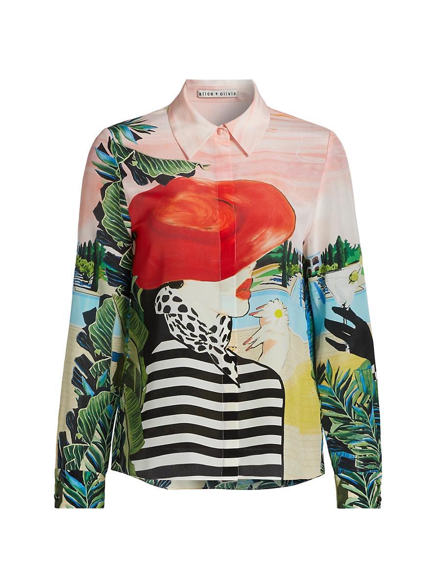 Womens Willa Silk Graphic Shirt Product Image