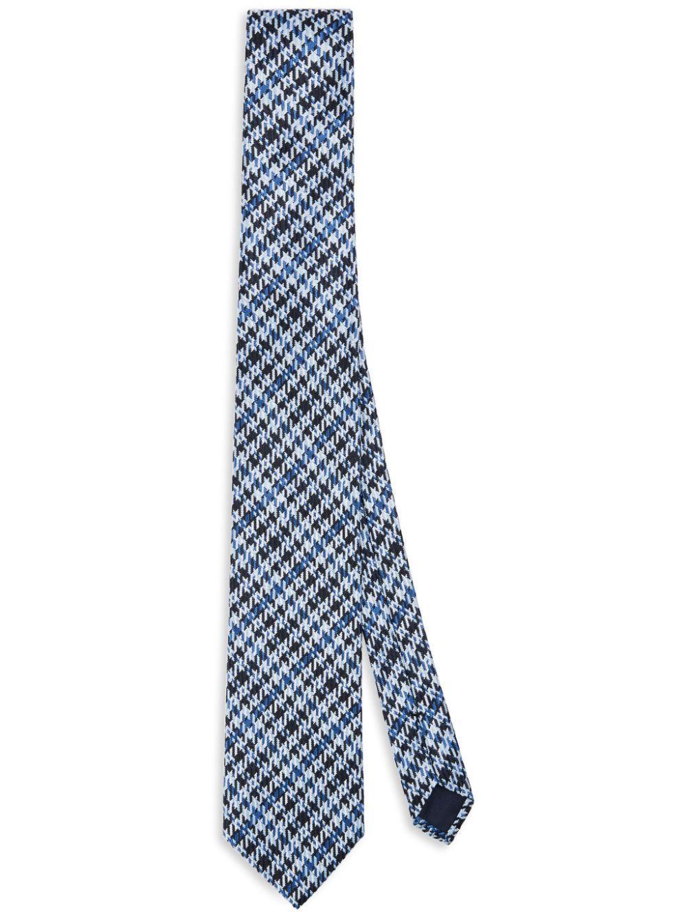 TOM FORD Checked Tie In Blue Product Image