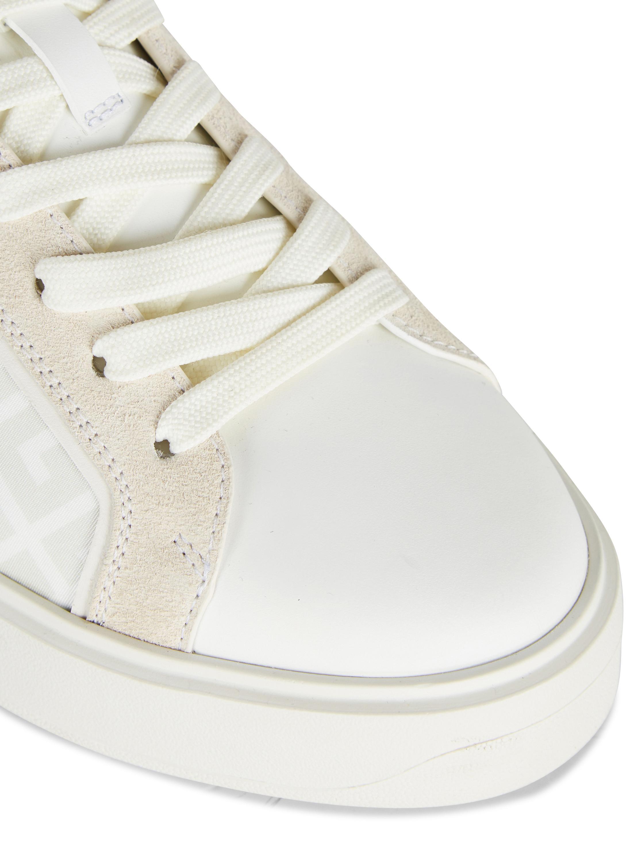 B-Court monogrammed nylon and leather sneakers Product Image