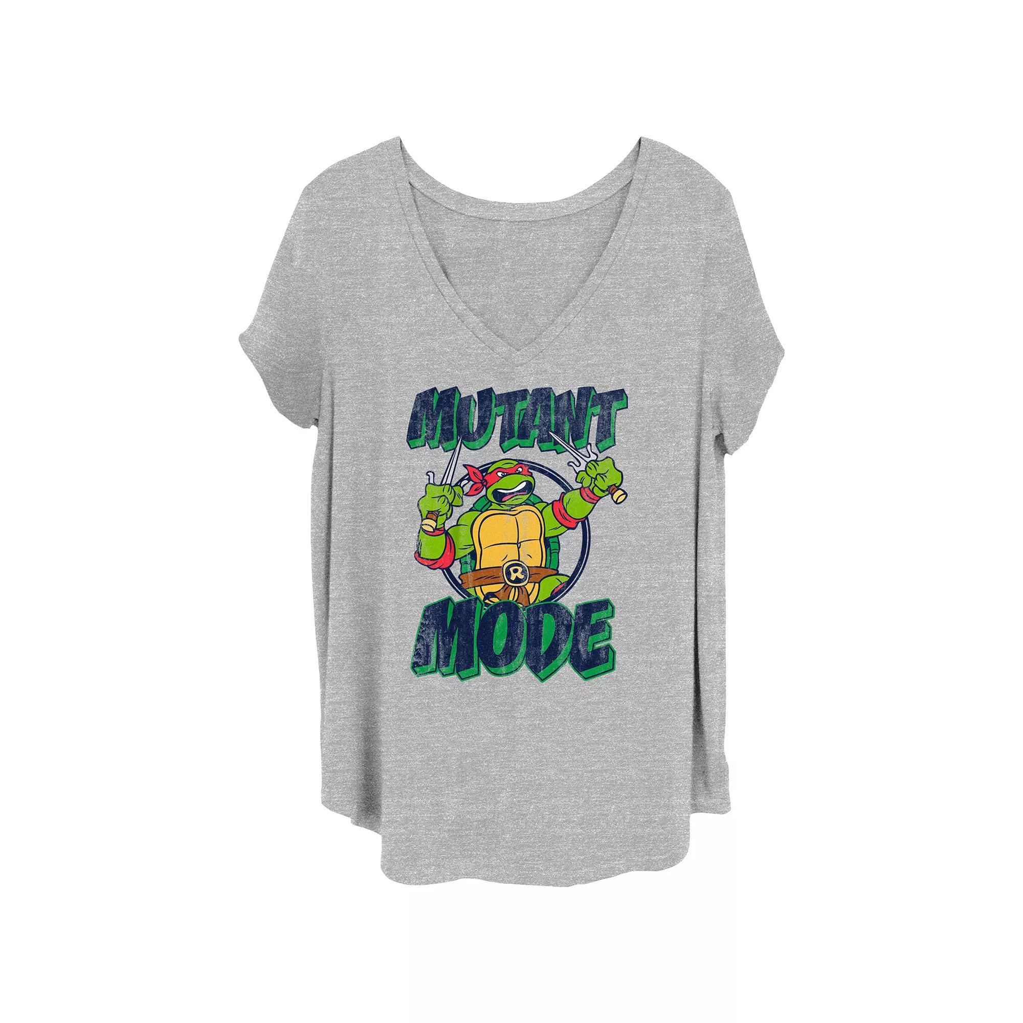 Juniors' Plus Size Teenage Mutant Ninja Turtles Mutant Mode Graphic Tee, Women's, Size: 1XL, Grey Gray Product Image