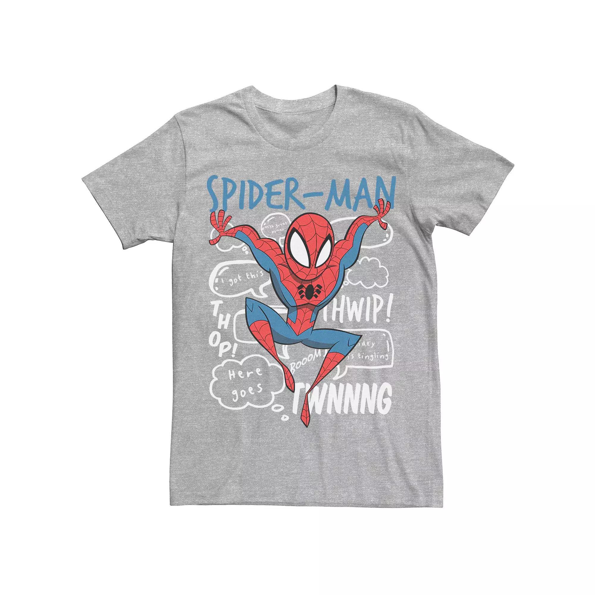 Men's Marvel's Spider-Man Doodle Speech Bubbles Tee,  Product Image