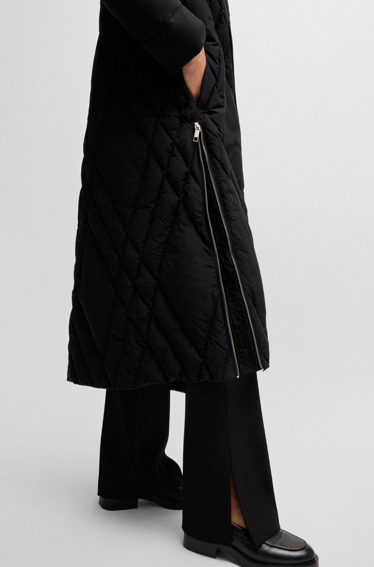 Quilted down coat with adjustable hood Product Image