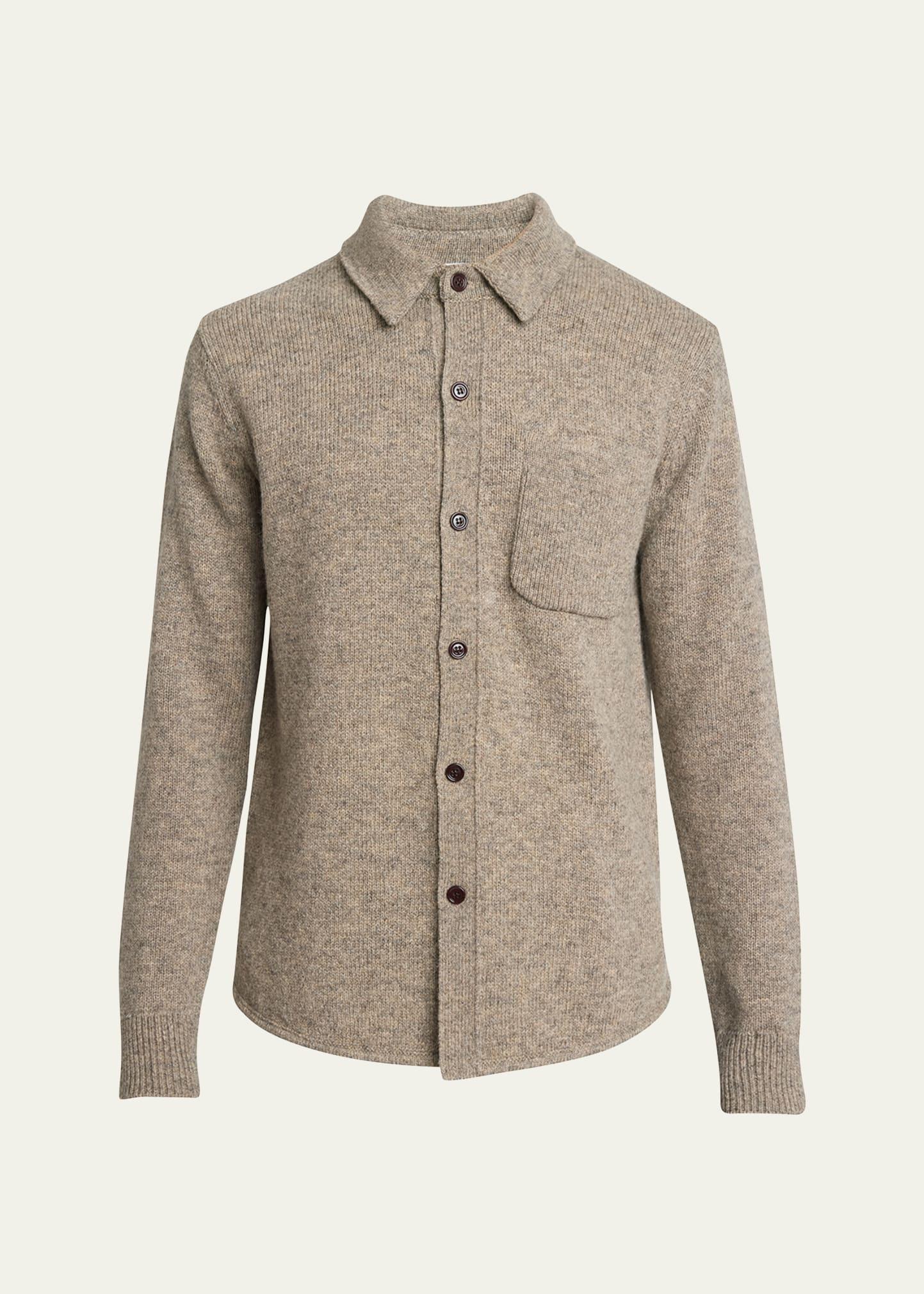 Mens Melange Knit Shirt Product Image