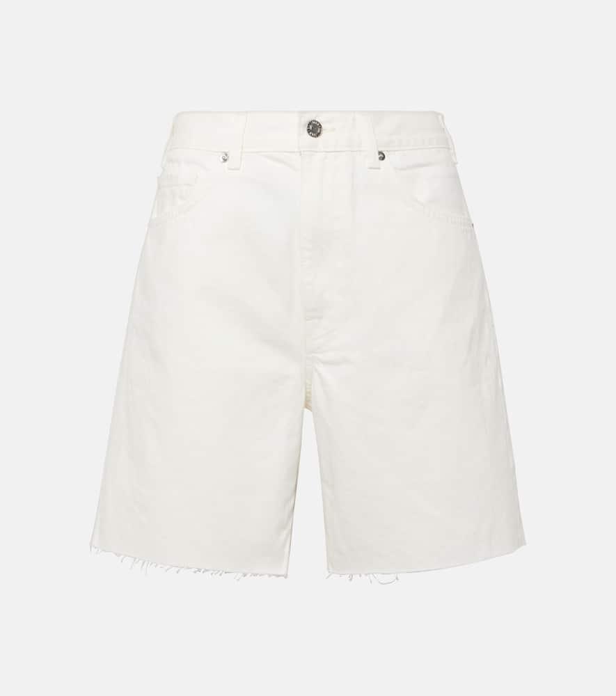 NILI LOTAN Women's Russel Denim Shorts In Cream Product Image