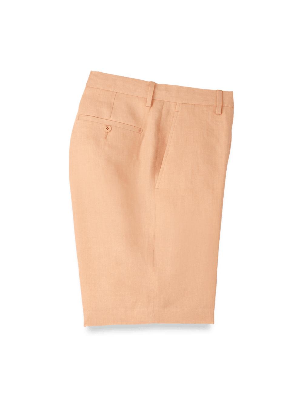 Linen Chambray Twill Flat Front Shorts - Black Product Image