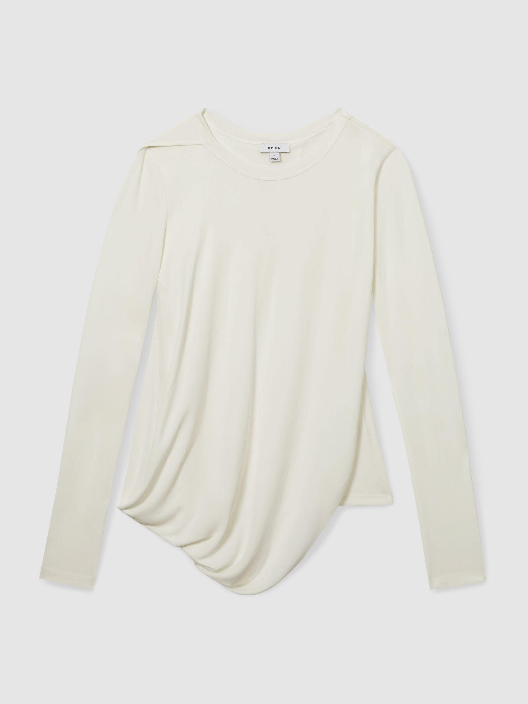 Draped-Jersey Top in Ivory Product Image