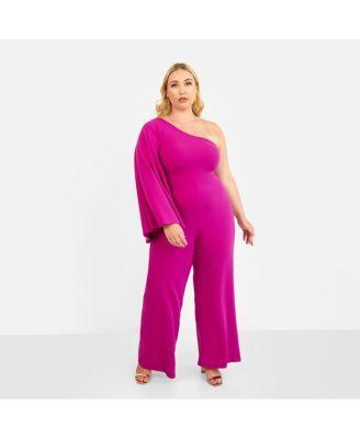 Rebdolls Womens Opal Extreme Single Sleeve Wide Leg Jumpsuit Product Image