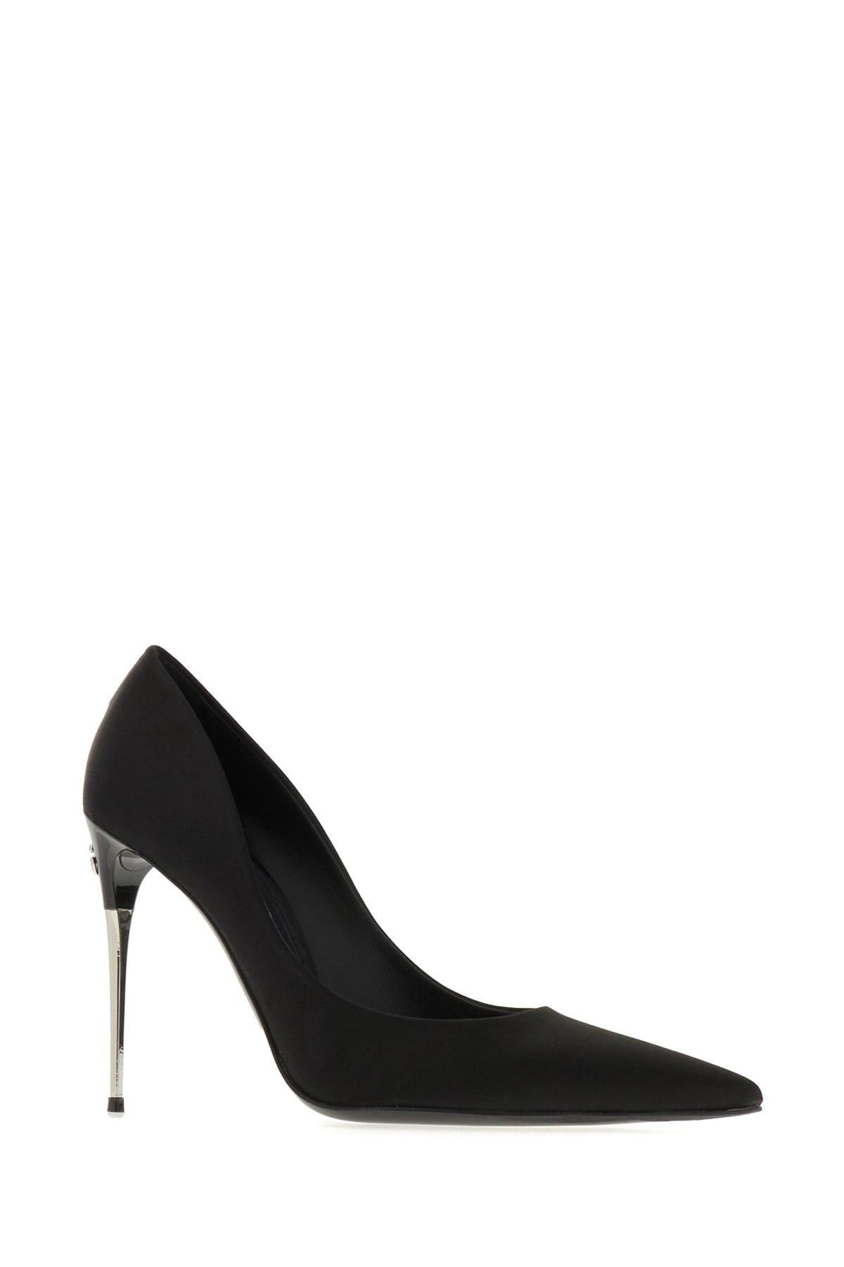 DOLCE & GABBANA Black Satin Pumps Product Image