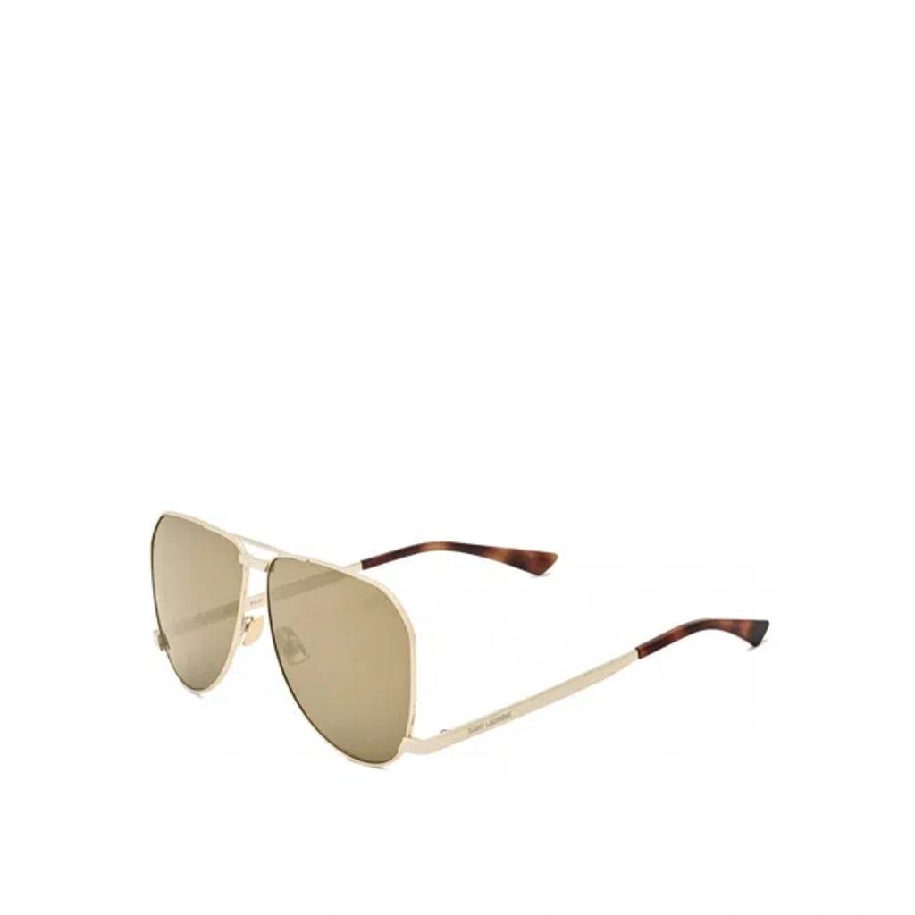 SAINT LAURENT Eyewear Pilot Frame Sunglasses In Oro/marrone Product Image