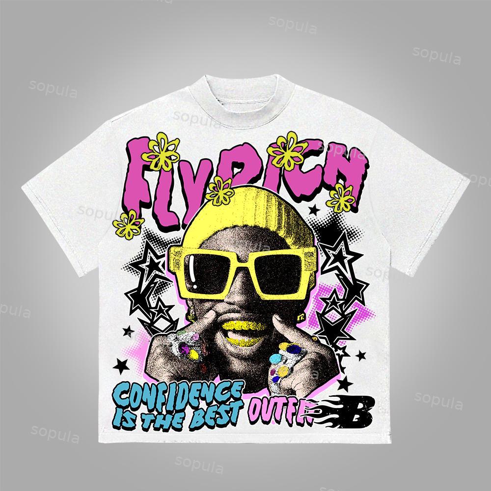 Sopula Rich At Your Fingertips Graphic Cotton T-Shirt Product Image