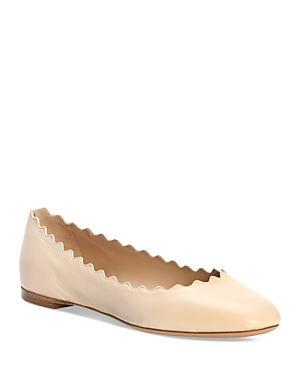 Lauren Scalloped Leather Ballet Flats Product Image