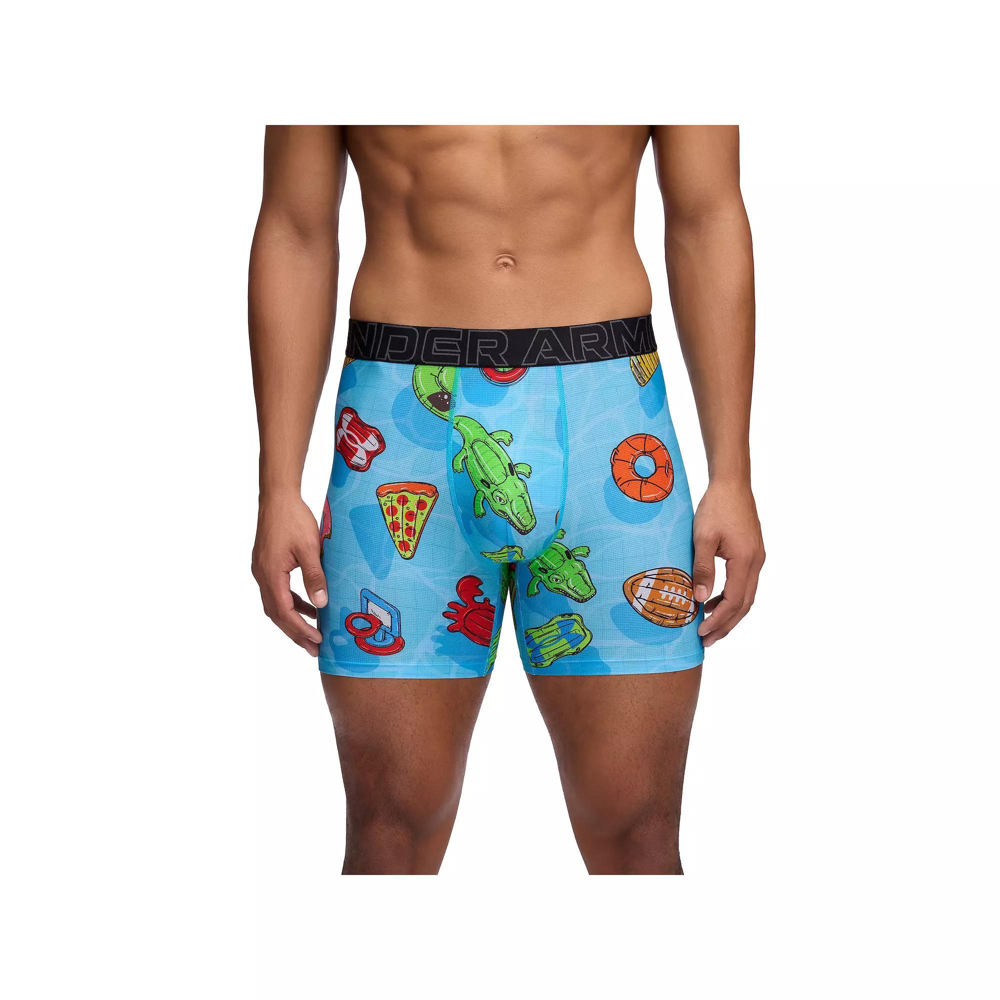 Men's Under Armour 6-Inch Performance Tech Mesh Graphic Boxer Brief, Size: XXL, Capri Product Image