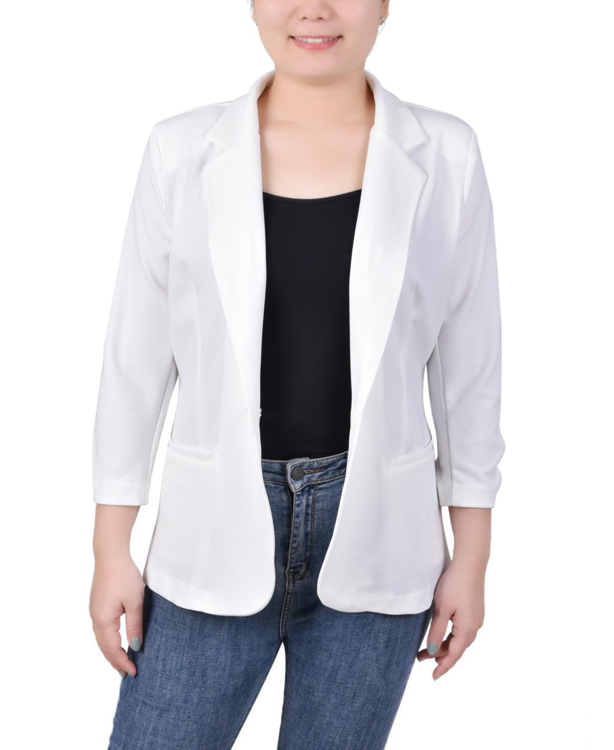 Ny Collection Petite 3/4 Sleeve Scuba Crepe Blazer Product Image