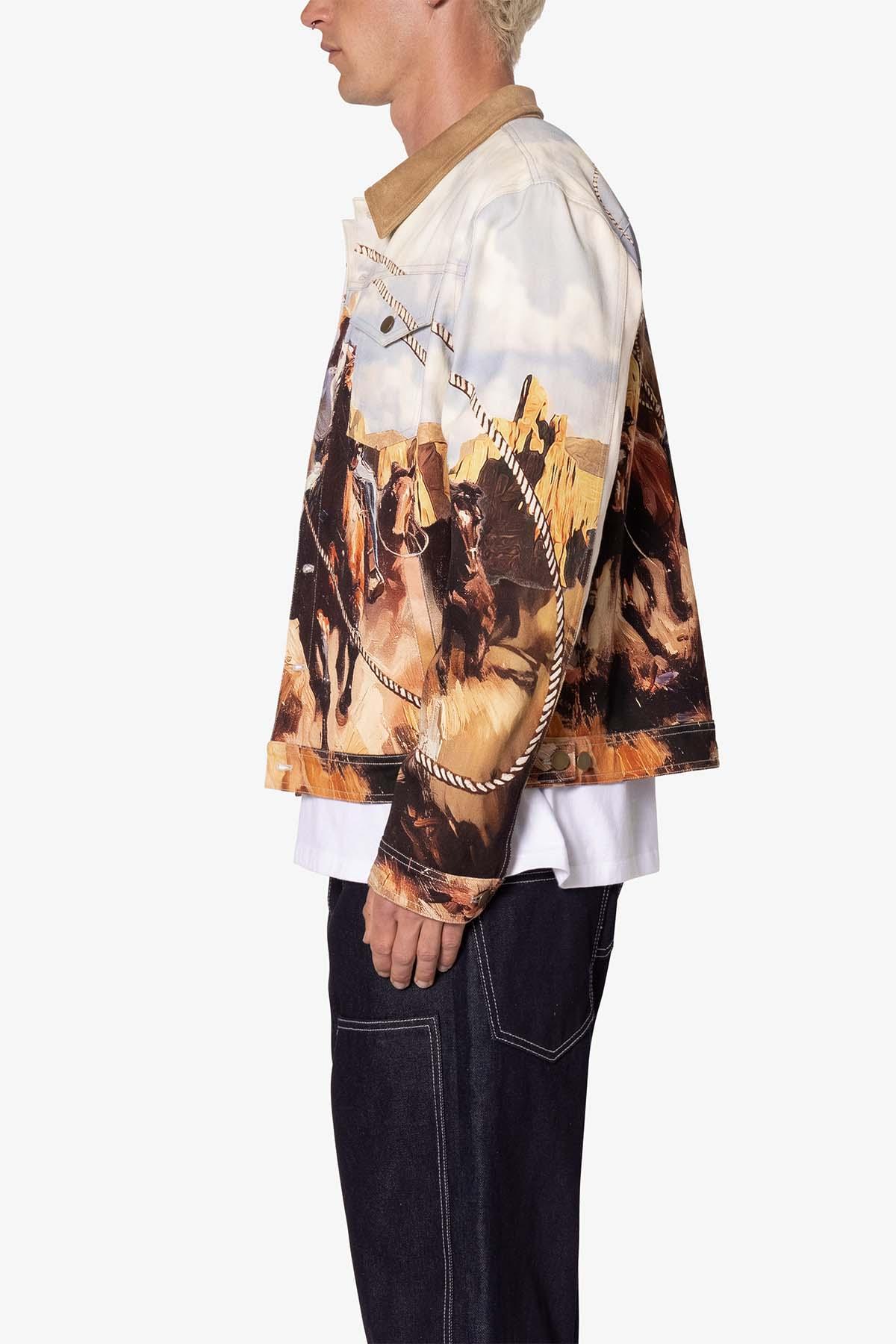 Cowboy Print Trucker Jacket - Multi Product Image