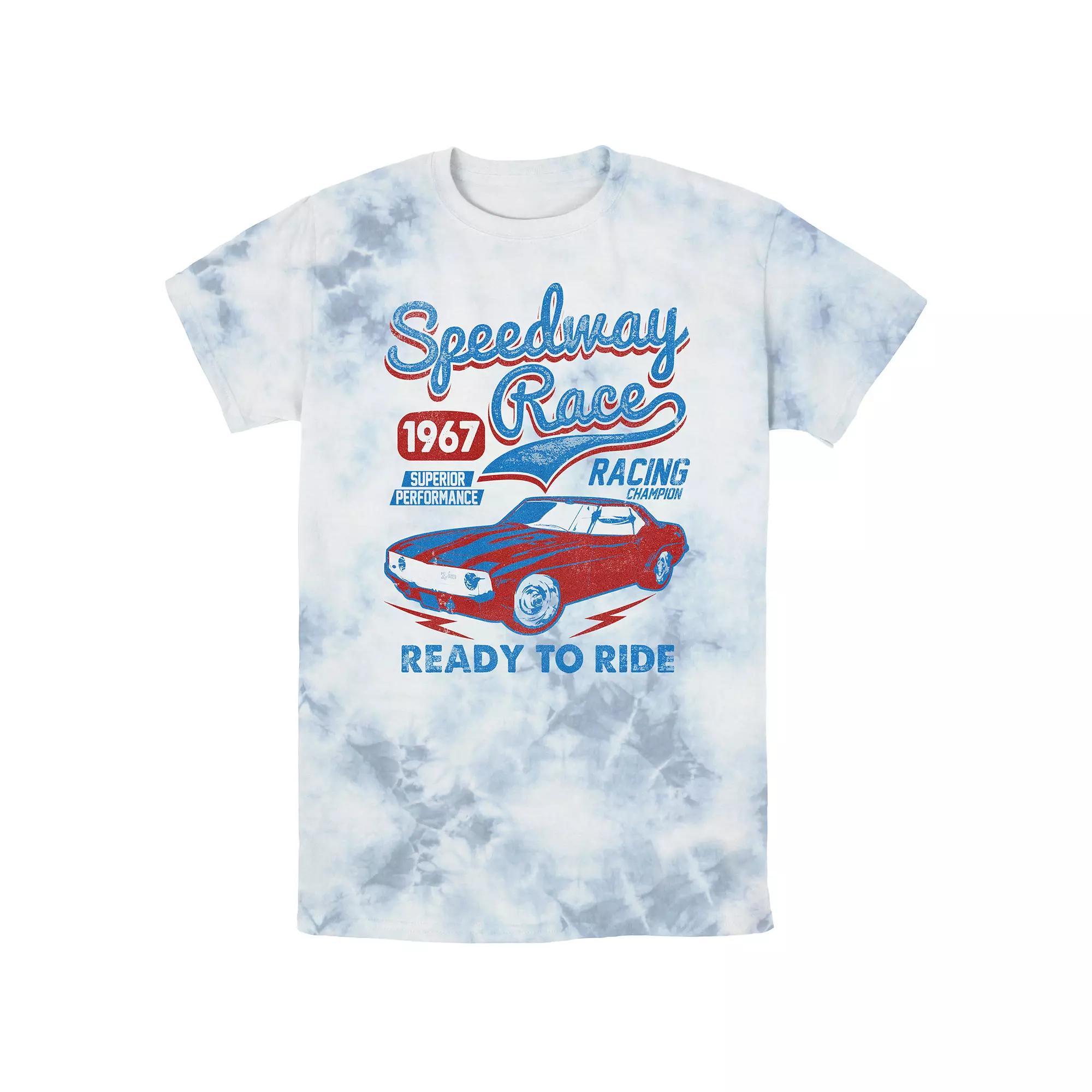 Men's Chevrolet Speedway Race Bombard Wash Graphic Tee, Size: Small, White Blue Product Image