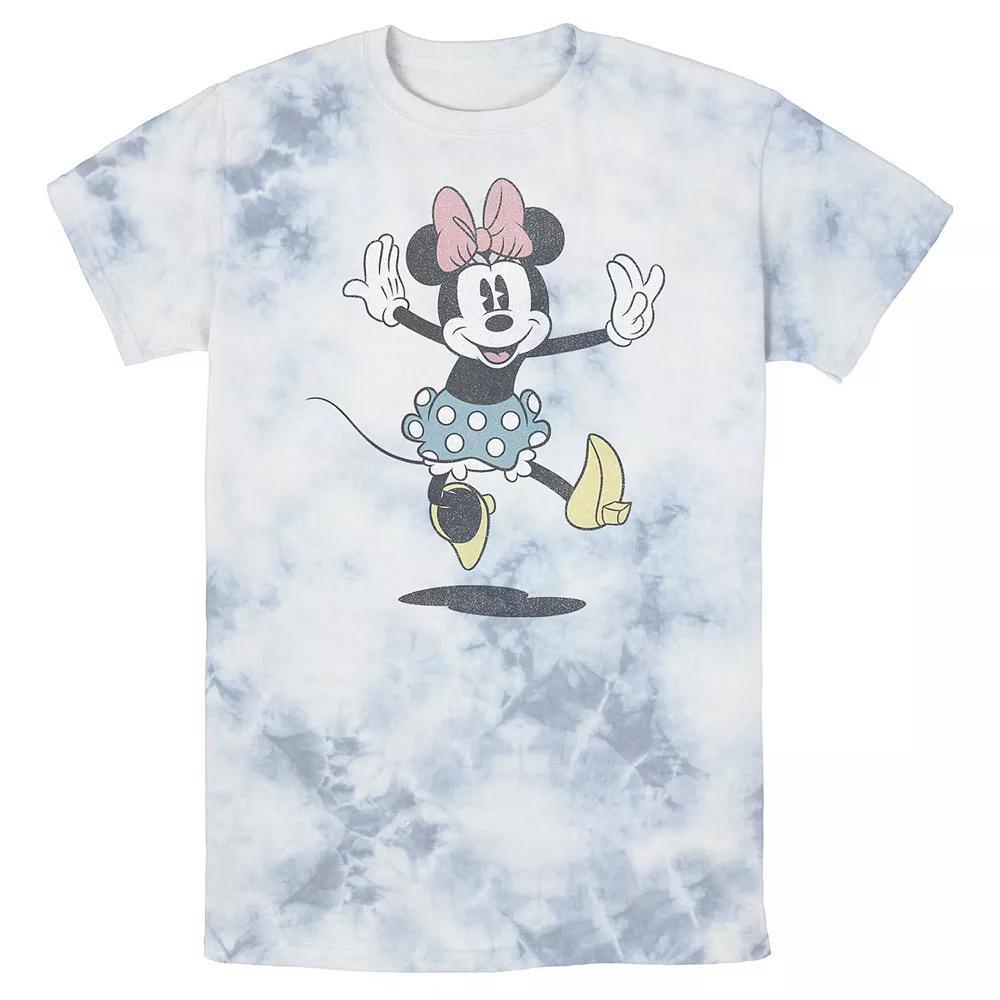 Men's Disney Mickey Jumping Minnie Wash Tee, Size: Medium, White Blue Product Image