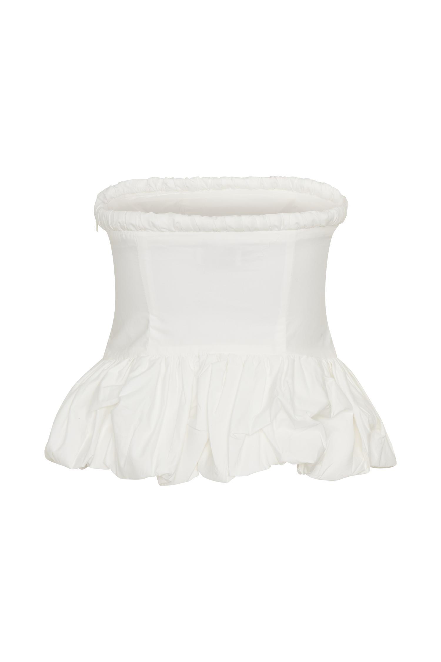 Cora Ruched Strapless Top - White Product Image