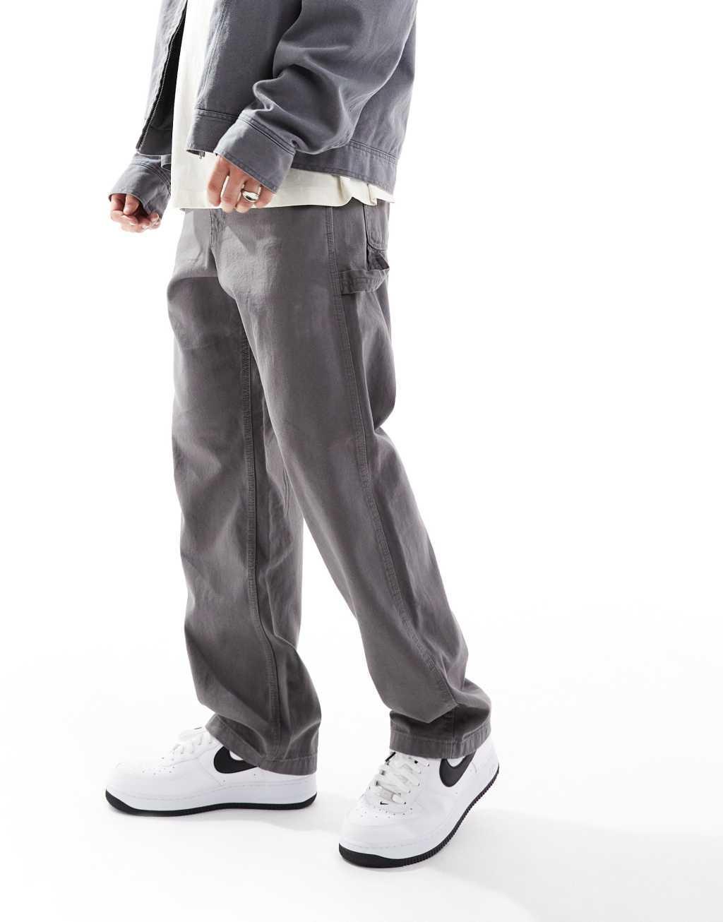 Jack & Jones eddie carpenter pants in washed gray  Product Image