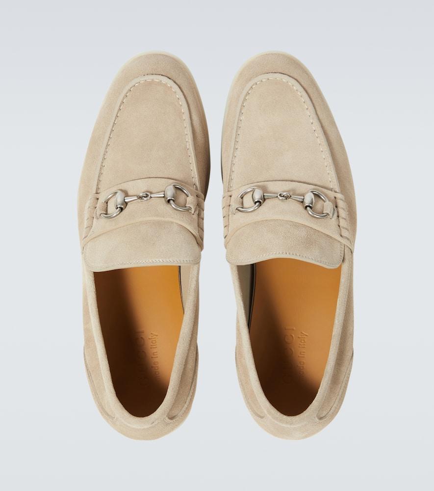 GUCCI Horsebit Suede Loafers In Neutrals Product Image