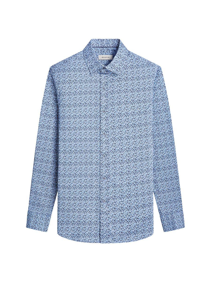 Mens Karl Printed Stretch Cotton Button-Front Shirt Product Image