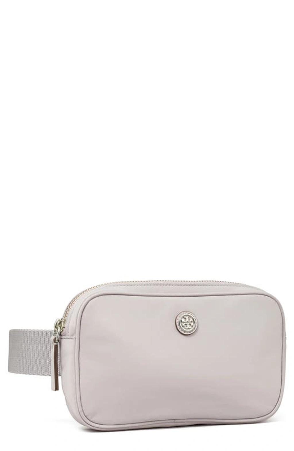 TORY BURCH Virginia Nylon Belt Bag In Bay Gray Product Image